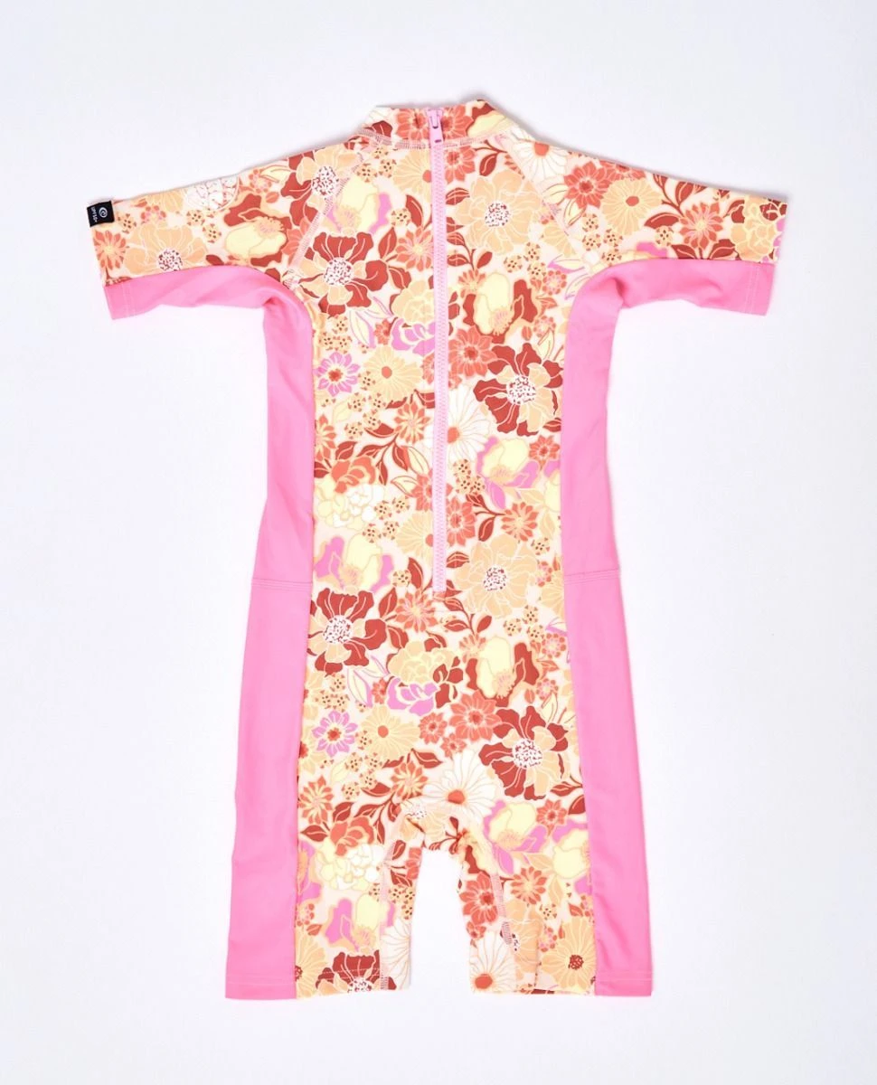 Rip Curl Girls UV Short Sleeve Springsuit In Pink 3 Rip Curl Girls UV Short Sleeve Springsuit In Pink