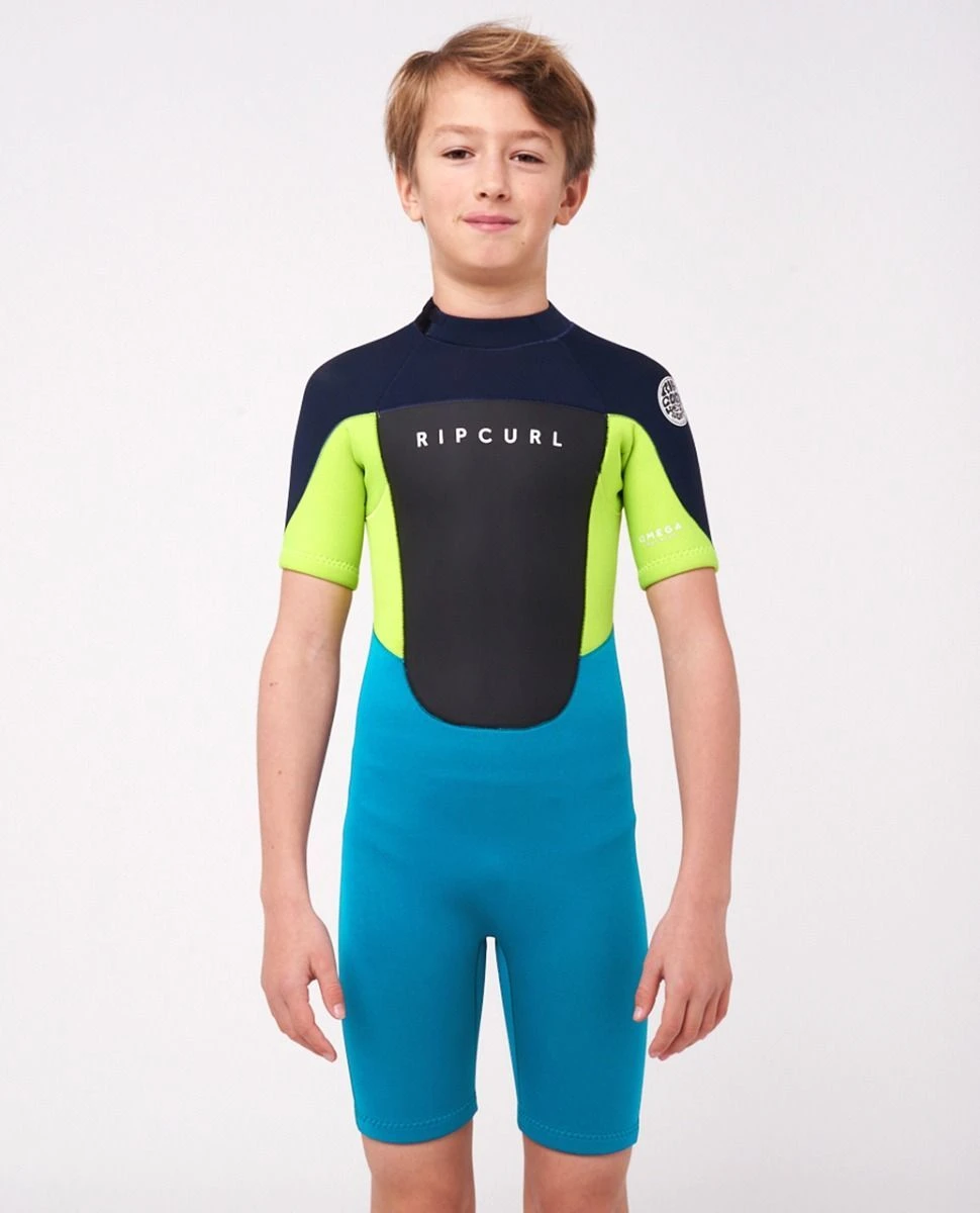 Rip Curl Omega 1/5mm Junior Boys Shorty Wetsuit 2023 - Navy 3 Rip Curl Omega 1/5mm Junior Boys Shorty Wetsuit 2023 - Navy