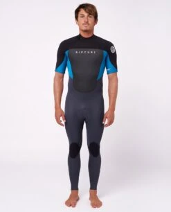 Rip Curl Omega 2mm Short Sleeve Mens Wetsuit 2023 - Blue 8 Rip Curl Omega 2mm Short Sleeve Mens Wetsuit 2023 - Blue -Aqua Style Shop 105735 115mfs 0070 3