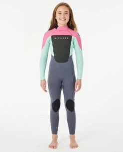 Rip Curl Omega 4/3mm Girls Back Zip Wetsuit - Pink