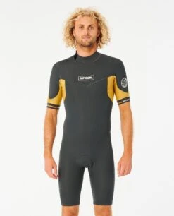 Rip Curl Dawn 2mm Mens Back Zip Shorty Wetsuit 2023 - Mustard