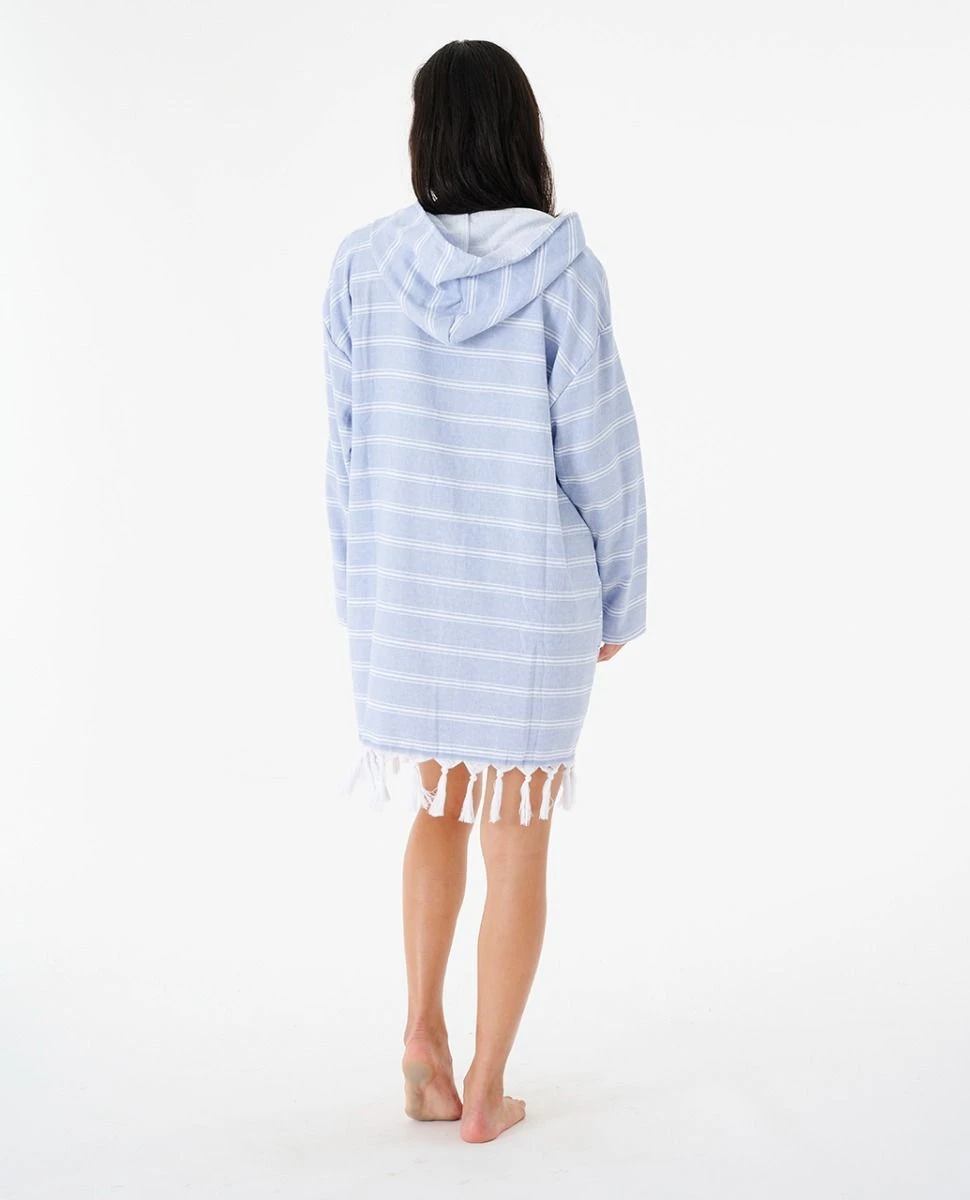 Rip Curl Zip Through Womens Hooded Poncho - Blue 4 Rip Curl Zip Through Womens Hooded Poncho - Blue - Image 2