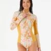 Rip Curl Always Summer UPF50+ One Piece Surfsuit - Gold -Aqua Style Shop 109573 144wrv 0146 1