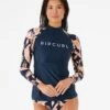 Rip Curl Always Summer Womens Long Sleeve UV Top - Navy -Aqua Style Shop 109603 147wrv 0049 1