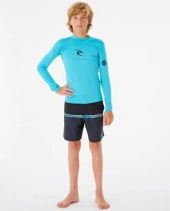 Rip Curl Corps Long Sleeve Boys Rash Vest - Blue -Aqua Style Shop 111711 11mbrv 0070 4