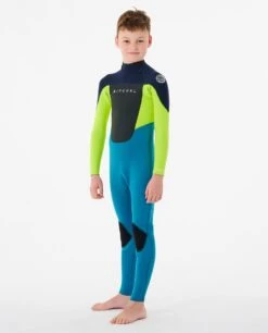 Rip Curl Boys Omega 4/3mm Back Zip Wetsuit 2023 - Navy