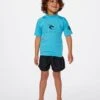 Rip Curl Corps Grom Short Sleeve Rash Vest - Blue -Aqua Style Shop 116233 tn5trv 0070 1