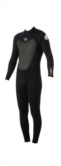 Rip Curl Omega 3/2mm Mens Back Zip Wetsuit - Black