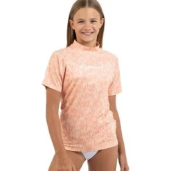 Rip Curl Script SS Girls Rash Vest - Blush