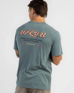 Rip Curl Quest Logo T-Shirt -Aqua Style Shop 20345293 01 RT XL