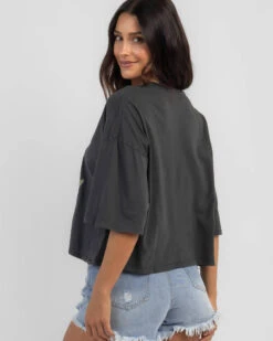 Rip Curl Barrelled Heritage Crop T-Shirt -Aqua Style Shop 20351017 01 LT XL