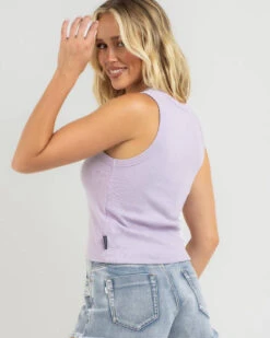 Rip Curl Sonic Bloom Rib Tank Top -Aqua Style Shop 20351622 01 LT XL