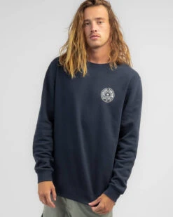 Rip Curl Stapler Crew Neck Sweatshirt -Aqua Style Shop 20351685 01 LT XL