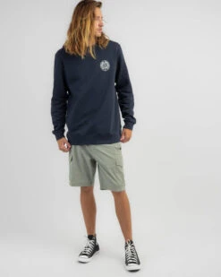 Rip Curl Stapler Crew Neck Sweatshirt -Aqua Style Shop 20351685 01 TP XL