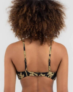 Rip Curl Kindred Palms Shirred Bralette Bikini Top -Aqua Style Shop 20354735 01 LT XL