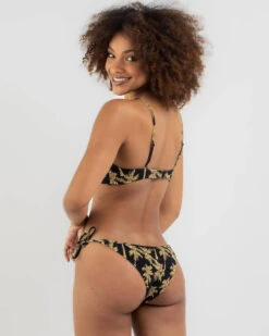 Rip Curl Kindred Palms Shirred Tie Side Bikini Bottom