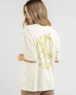 Rip Curl Kindred Palms Heritage T-Shirt -Aqua Style Shop 20354861 02 LT XL