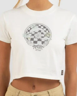 Rip Curl Cosmic Quest Baby Tee 9 Rip Curl Cosmic Quest Baby Tee -Aqua Style Shop 20355687 02 RT XL