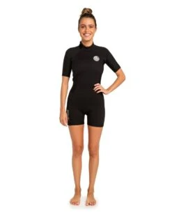 Rip Curl Dawn Patrol 2mm Womens Shortie Wetsuit 2023 - Black