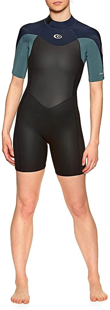 Rip Curl Womens Omega 1.5mm Shorty Wetsuit 2022 - Green 3 Rip Curl Womens Omega 1.5mm Shorty Wetsuit 2022 - Green