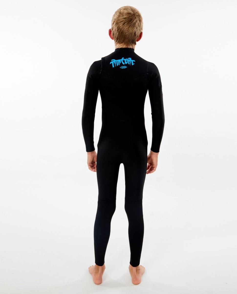 Rip Curl Dawn Patrol Junior Boys 3/2mm Chest Zip Wetsuit - Black 4 Rip Curl Dawn Patrol Junior Boys 3/2mm Chest Zip Wetsuit - Black - Image 2