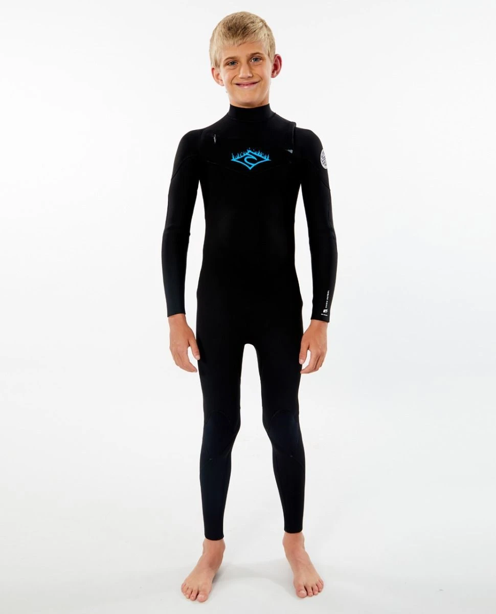 Rip Curl Dawn Patrol Junior Boys 3/2mm Chest Zip Wetsuit - Black 5 Rip Curl Dawn Patrol Junior Boys 3/2mm Chest Zip Wetsuit - Black - Image 3