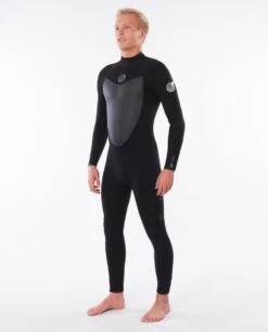 Rip Curl Mens Flashbomb 4/3mm Back Zip Wetsuit 2023 - Black -Aqua Style Shop 73780 wstylf 0090 1