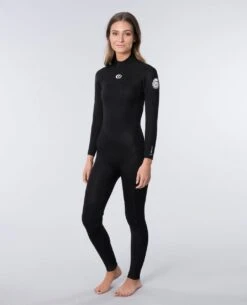 Rip Curl Freelite 4/3mm Back Zip Womens Wetsuit 2023 - Black