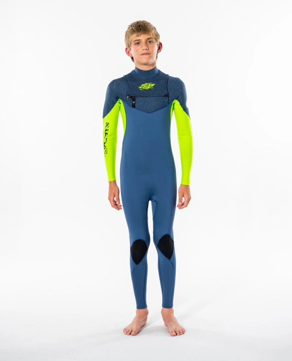 Rip Curl Dawn Patrol 5/3mm Boys Chest Zip Winter Wetsuit - Blue 3 Rip Curl Dawn Patrol 5/3mm Boys Chest Zip Winter Wetsuit - Blue