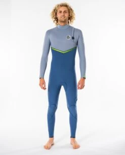 Rip Curl E Bomb Zip Free 3/2mm Wetsuit 2023 - Blue Grey