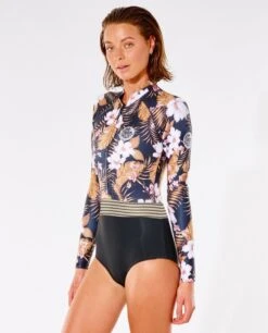 Rip Curl G Bomb 1mm Long Sleeve F/Zip Wetsuit 2023 - Black