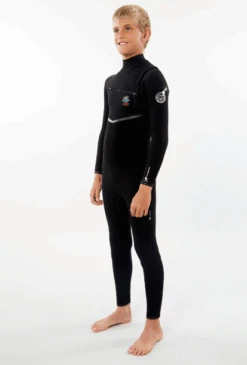 Rip Curl Flashbomb 5/3mm Junior Chest Zip Wetsuit 2023 - Black