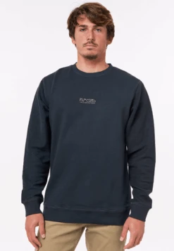 Rip Curl Salt Water Culture Flower Power Mens Crew Top - Washed Black