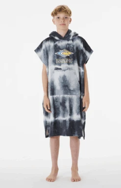 Rip Curl Printed Hooded Boys Towel - Black/White