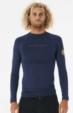 Rip Curl Dawn Patrol Perf Long Sleeve Mens UV Tee - Navy Marle