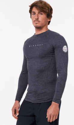 Rip Curl Dawn Patrol Perf Long Sleeve Mens UV Tee - Black Marled