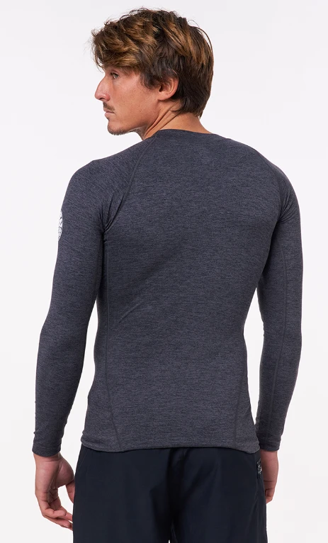 Rip Curl Dawn Patrol Perf Long Sleeve Mens UV Tee - Black Marled 4 Rip Curl Dawn Patrol Perf Long Sleeve Mens UV Tee - Black Marled - Image 2
