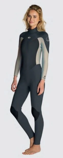 Rip Curl Womens Omega 4/3mm Back Zip Wetsuit 2023 - Charcoal/White