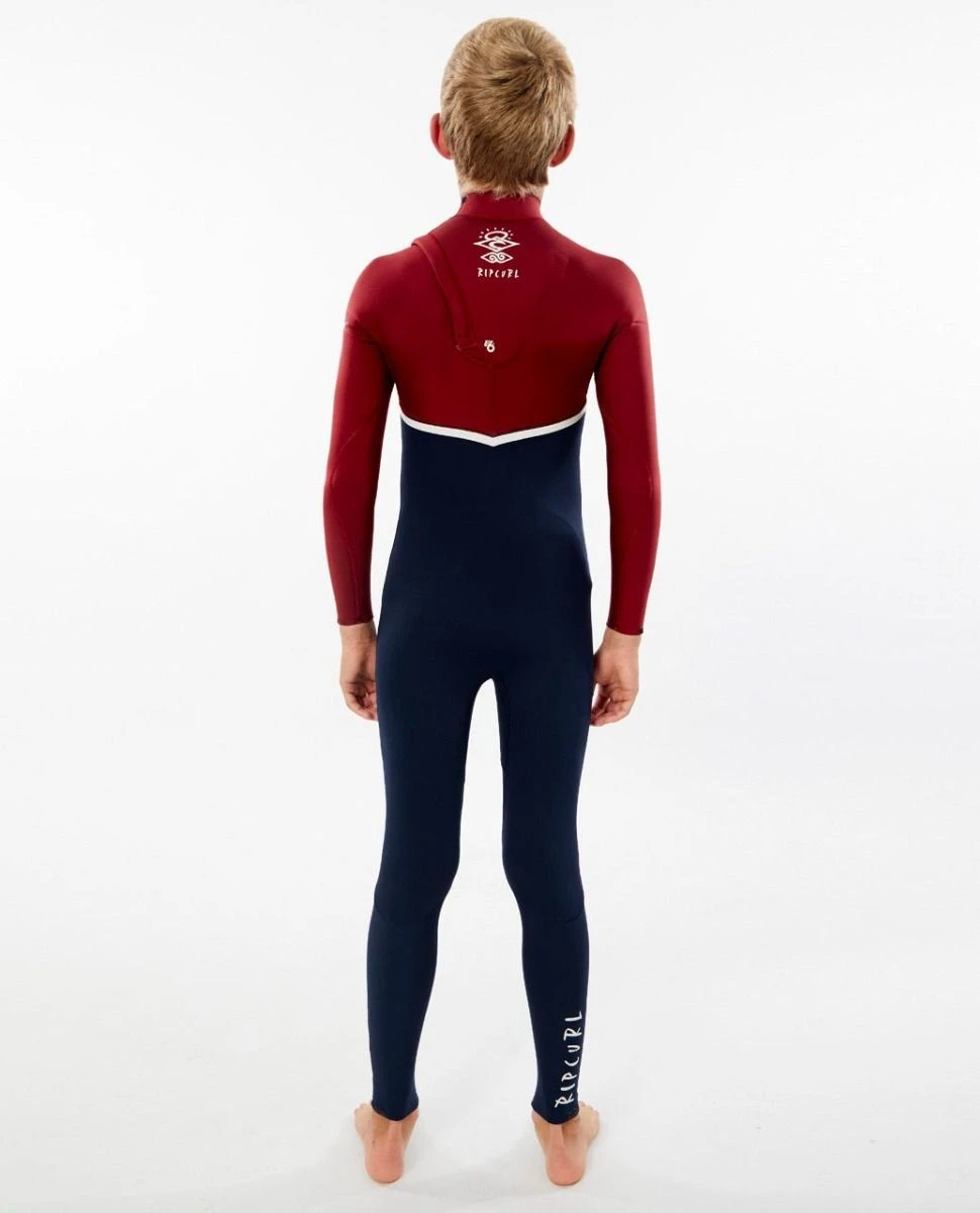 Rip Curl Flash Bomb 3/2mm Junior Wetsuit - Navy/Red 4 Rip Curl Flash Bomb 3/2mm Junior Wetsuit - Navy/Red - Image 2